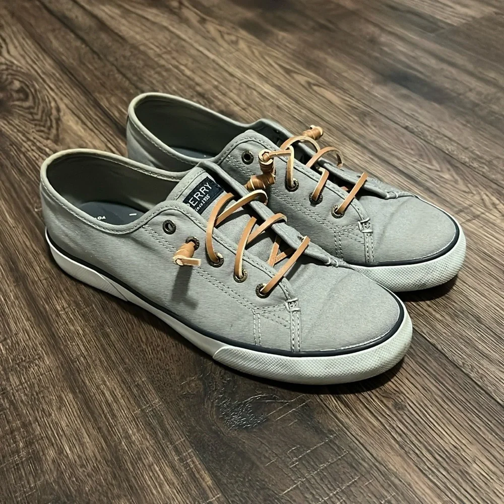 Sperry Memory Foam Gray Top Sider - Picture 1 of 9